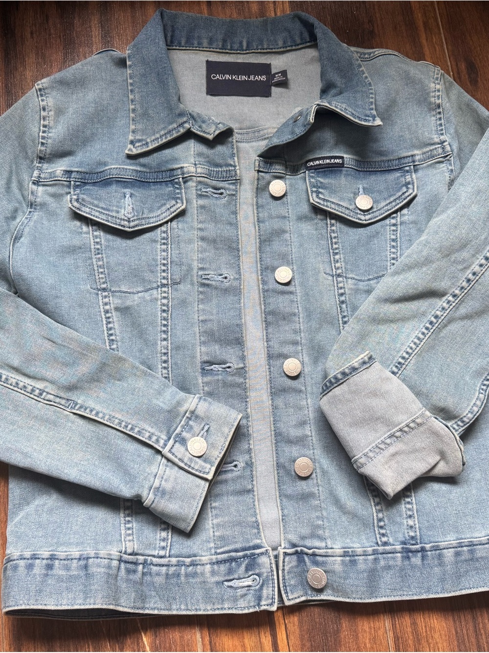 Calvin Klein Jeans Light Denim Jacket with Navy Label